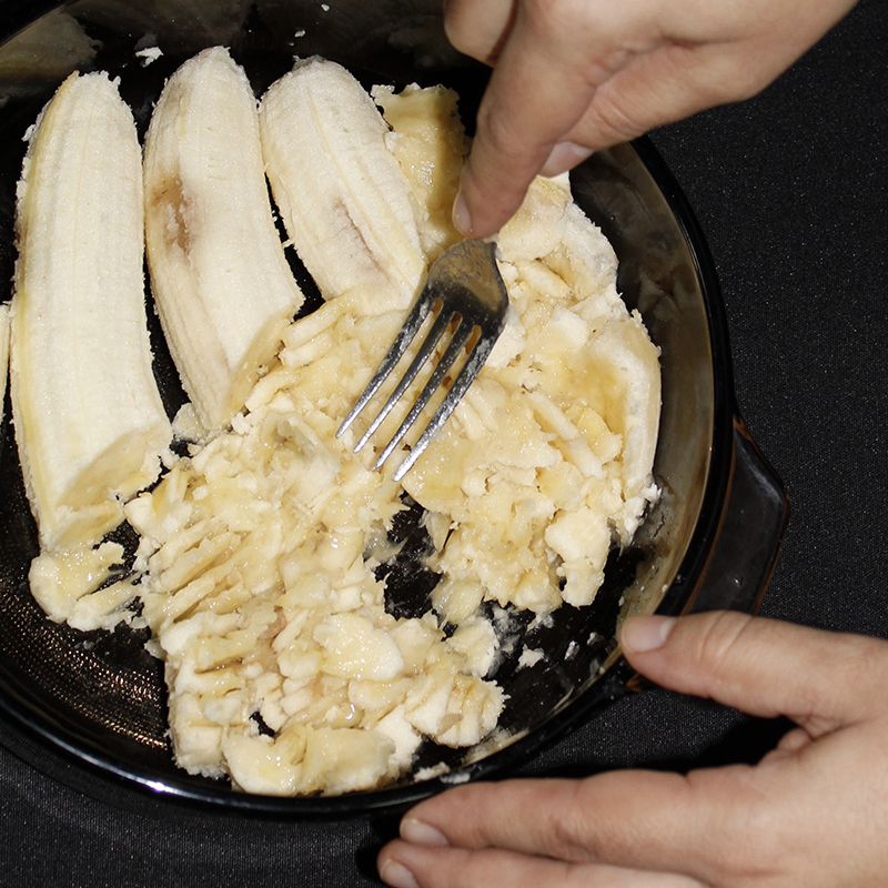 preparazione muffin alla banana